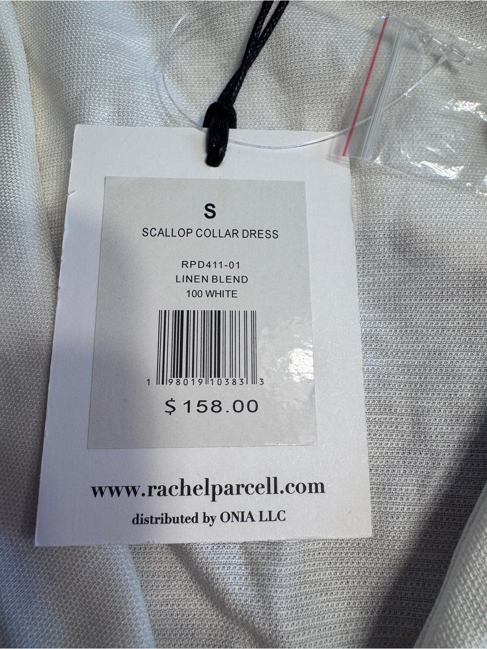Rachel Parcell Scallop Collar Dress White Linen Blend Button Front Dress NWT S - Picture 13 of 16